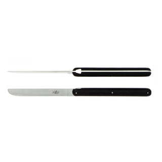 Forge de Laguiole Signature Andrée Putman table knives set with wooden handle Ebony Set 2 - Buy now on ShopDecor - Discover the best products by FORGE DE LAGUIOLE design