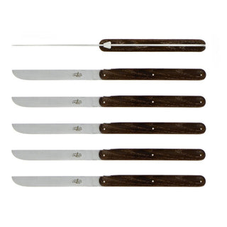 Forge de Laguiole Signature Andrée Putman table knives set with wooden handle Ash 2006-09-01 00:00:00 +0200 - Buy now on ShopDecor - Discover the best products by FORGE DE LAGUIOLE design