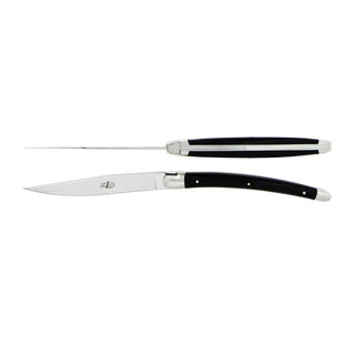 Forge de Laguiole Signature Christian Ghion table knives set with horn handle Set 2 - Buy now on ShopDecor - Discover the best products by FORGE DE LAGUIOLE design