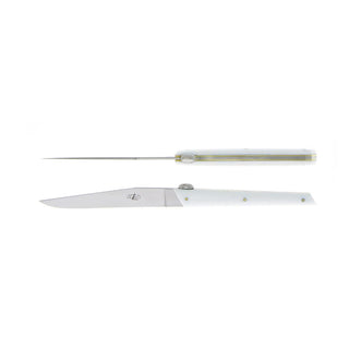 Forge de Laguiole Signature Olivier Gagnère table knives set with acrylic handle White Set 2 - Buy now on ShopDecor - Discover the best products by FORGE DE LAGUIOLE design