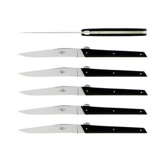 Forge de Laguiole Signature Olivier Gagnère table knives set with acrylic handle Black Set 6 - Buy now on ShopDecor - Discover the best products by FORGE DE LAGUIOLE design