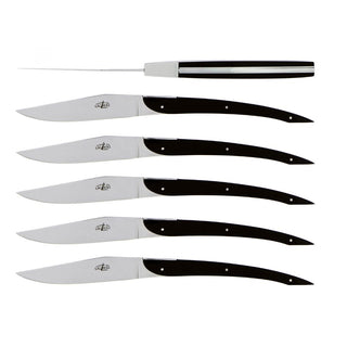 Forge de Laguiole Signature Eric Raffy table knives set with acrylic handle Set 6 - Buy now on ShopDecor - Discover the best products by FORGE DE LAGUIOLE design