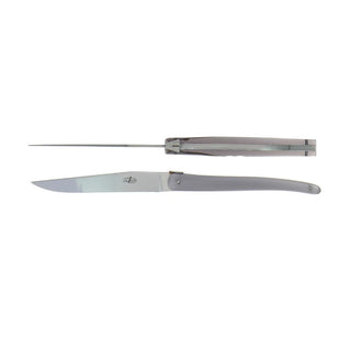 Forge de Laguiole Signature Jean-Michel Wilmotte table knives set with acrylic handle Grey Set 2 - Buy now on ShopDecor - Discover the best products by FORGE DE LAGUIOLE design