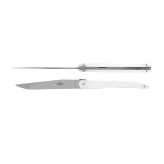 Forge de Laguiole Signature Jean-Michel Wilmotte table knives set with acrylic handle White Set 2 - Buy now on ShopDecor - Discover the best products by FORGE DE LAGUIOLE design
