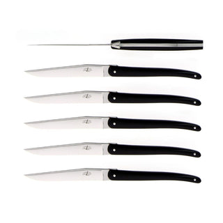 Forge de Laguiole Signature Jean-Michel Wilmotte table knives set with acrylic handle Black Set 6 - Buy now on ShopDecor - Discover the best products by FORGE DE LAGUIOLE design