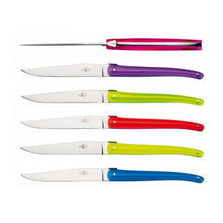 Forge de Laguiole Signature Jean-Michel Wilmotte table knives set with acrylic handle Multicolour Set 6 - Buy now on ShopDecor - Discover the best products by FORGE DE LAGUIOLE design