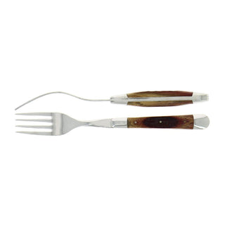 Forge de Laguiole Tradition table forks set with barrel oak handle Set 2 - Buy now on ShopDecor - Discover the best products by FORGE DE LAGUIOLE design