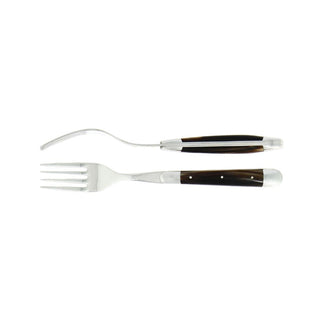 Forge de Laguiole Tradition table forks set with horn handle Black Set 2 - Buy now on ShopDecor - Discover the best products by FORGE DE LAGUIOLE design