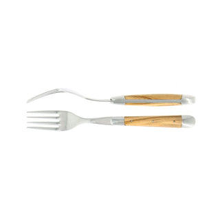 Forge de Laguiole Tradition table forks set with olive wood handle Set 2 - Buy now on ShopDecor - Discover the best products by FORGE DE LAGUIOLE design