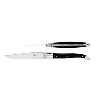 Forge de Laguiole Tradition table knives set with acrylic handle Black Set 2 - Buy now on ShopDecor - Discover the best products by FORGE DE LAGUIOLE design