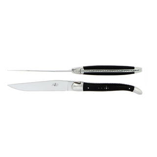 Forge de Laguiole Tradition table knives set with ebony handle Set 2 - Buy now on ShopDecor - Discover the best products by FORGE DE LAGUIOLE design