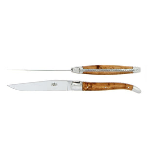 Forge de Laguiole Tradition table knives set with juniper handle Set 2 - Buy now on ShopDecor - Discover the best products by FORGE DE LAGUIOLE design