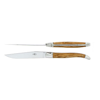 Forge de Laguiole Tradition table knives set with olive wood handle Set 2 - Buy now on ShopDecor - Discover the best products by FORGE DE LAGUIOLE design