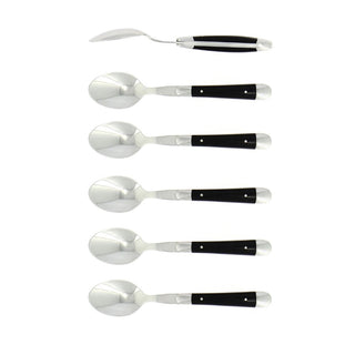 Forge de Laguiole Tradition set 6 coffee spoons with acrylic handle Black - Buy now on ShopDecor - Discover the best products by FORGE DE LAGUIOLE design