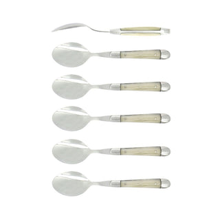 Forge de Laguiole Tradition set 6 coffee spoons with acrylic handle White - Buy now on ShopDecor - Discover the best products by FORGE DE LAGUIOLE design