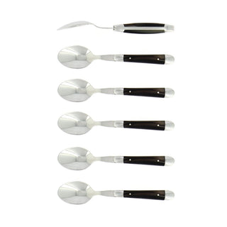 Forge de Laguiole Tradition set 6 coffee spoons with horn handle Black - Buy now on ShopDecor - Discover the best products by FORGE DE LAGUIOLE design