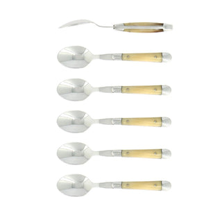 Forge de Laguiole Tradition set 6 coffee spoons with horn handle White - Buy now on ShopDecor - Discover the best products by FORGE DE LAGUIOLE design