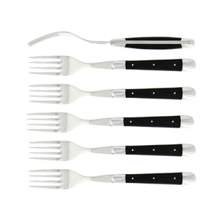 Forge de Laguiole Tradition table forks set with acrylic handle Black Set 6 - Buy now on ShopDecor - Discover the best products by FORGE DE LAGUIOLE design