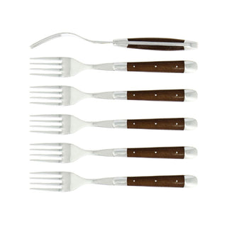 Forge de Laguiole Tradition table forks set with ash tree handle Set 6 - Buy now on ShopDecor - Discover the best products by FORGE DE LAGUIOLE design