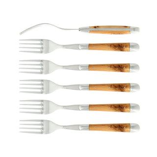 Forge de Laguiole Tradition table forks set with juniper handle Set 6 - Buy now on ShopDecor - Discover the best products by FORGE DE LAGUIOLE design