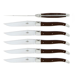 Forge de Laguiole Tradition table knives set with ash tree handle Set 6 - Buy now on ShopDecor - Discover the best products by FORGE DE LAGUIOLE design