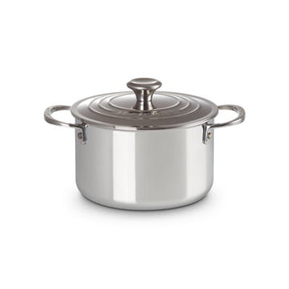 Le Creuset Signature stainless steel deep casserole with lid 18 cm - 3 qt - Buy now on ShopDecor - Discover the best products by LE CREUSET design
