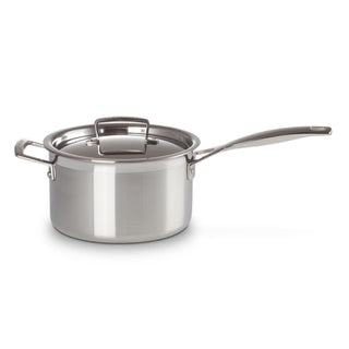 Le Creuset 3-ply Stainless Steel saucepan with lid 18 cm - 3 qt - Buy now on ShopDecor - Discover the best products by LE CREUSET design