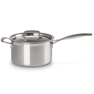 Le Creuset 3-ply Stainless Steel saucepan with lid 20 cm - 4 qt - Buy now on ShopDecor - Discover the best products by LE CREUSET design