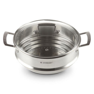 Le Creuset Stainless Steel large multi-steamer with glass lid diam. 24 cm. - Buy now on ShopDecor - Discover the best products by LE CREUSET design