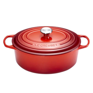 Le Creuset Signature cast iron oval casserole Le Creuset Cerise - Buy now on ShopDecor - Discover the best products by LE CREUSET design