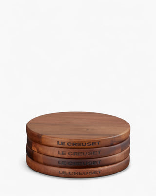 Le Creuset Gourmand set of 4 mini magnetic wooden trivets diam. 14 cm. - 5.51 in. - Buy now on ShopDecor - Discover the best products by LE CREUSET design