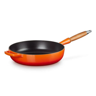 Le Creuset Signature cast iron classic sauté pan with wooden handle diam. 28 cm. Le Creuset Volcanic - Buy now on ShopDecor - Discover the best products by LE CREUSET design