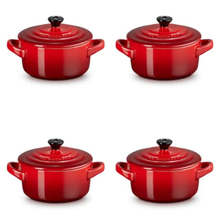 Le Creuset Stoneware set of 4 petite casseroles diam. 10 cm. Le Creuset Cerise - Buy now on ShopDecor - Discover the best products by LE CREUSET design