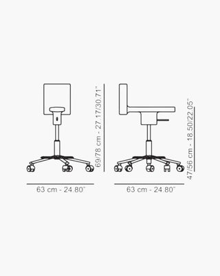 Magis 360° Chair height-adjustable swivel chair on castors with steel frame and polyurethane seat - Buy now on ShopDecor - Discover the best products by MAGIS design