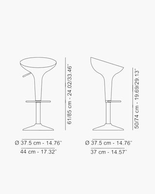 Magis Al Bombo height-adjustable swivel stool with stainless steel frame and aluminium seat without backrest - Buy now on ShopDecor - Discover the best products by MAGIS design