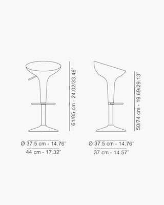 Magis Bombo height-adjustable swivel stool with steel frame and ABS seat without backrest - Buy now on ShopDecor - Discover the best products by MAGIS design
