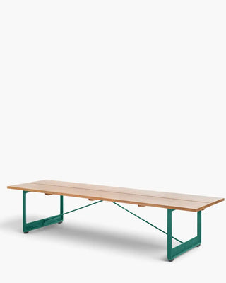 Magis Brut bench with cast-iron frame and oak seat Oak Green 5126 220 cm - Buy now on ShopDecor - Discover the best products by MAGIS design