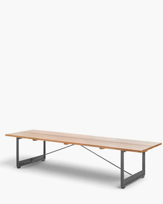 Magis Brut bench with cast-iron frame and oak seat Oak Anthracite Grey 5142 220 cm - Buy now on ShopDecor - Discover the best products by MAGIS design