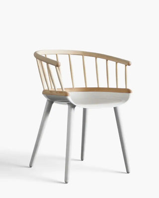 Magis Cyborg Stick polycarbonate armchair with ash backrest Natural Ash 7018 White 1736C - Buy now on ShopDecor - Discover the best products by MAGIS design