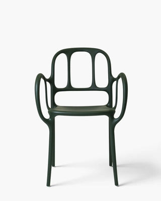 Magis Milà polypropylene chair with armrests Dark green 1556C - Buy now on ShopDecor - Discover the best products by MAGIS design