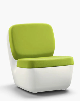 Magis Nimrod polyethylene armchair with upholstered seat and backrest cushions White 1735C Green Fabric 936 - Buy now on ShopDecor - Discover the best products by MAGIS design