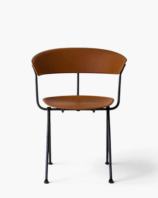 Magis Officina iron chair with upholstered seat and backrest Anthracite Grey 5142 Natural Leather L-0090 - Buy now on ShopDecor - Discover the best products by MAGIS design