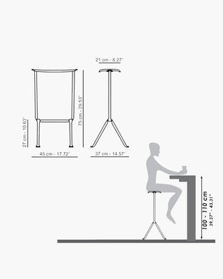 Magis Officina iron stool with polypropylene seat without backrest - Buy now on ShopDecor - Discover the best products by MAGIS design