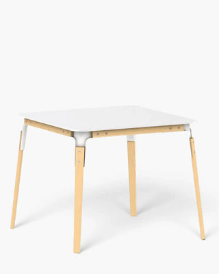 Magis Steelwood table with wooden frame and steel top