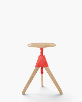 Magis The Wild Bunch Jerry height-adjustable swivel beech stool without backrest