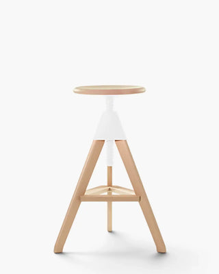 Magis The Wild Bunch Tom height-adjustable swivel beech stool without backrest