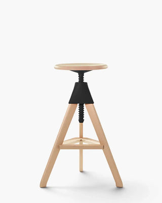 Magis The Wild Bunch Tom height-adjustable swivel beech stool without backrest