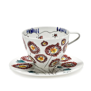 Marni by Serax Midnight Flowers cappuccino cup with saucer Anemone Milk - Buy now on ShopDecor - Discover the best products by MARNI BY SERAX design