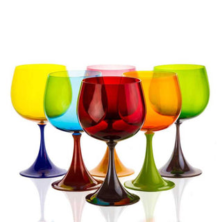 Nason Moretti Burlesque bourgogne red wine chalice yellow sunflower and brown - Buy now on ShopDecor - Discover the best products by NASON MORETTI design