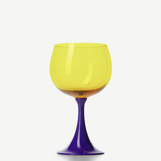 Nason Moretti Burlesque bourgogne red wine chalice blue and yellow - Buy now on ShopDecor - Discover the best products by NASON MORETTI design